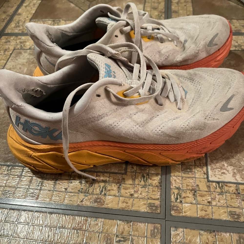 Hoka Running Shoes - Gray and Orange